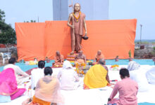 ओंकारेश्वर में ‘एकात्मता मूर्ति’ की स्थापना की पहली वर्षगांठ, रूद्राभिषेक, हवन, गुरूपूजन और वेदपाठ के साथ मनाया उत्सव